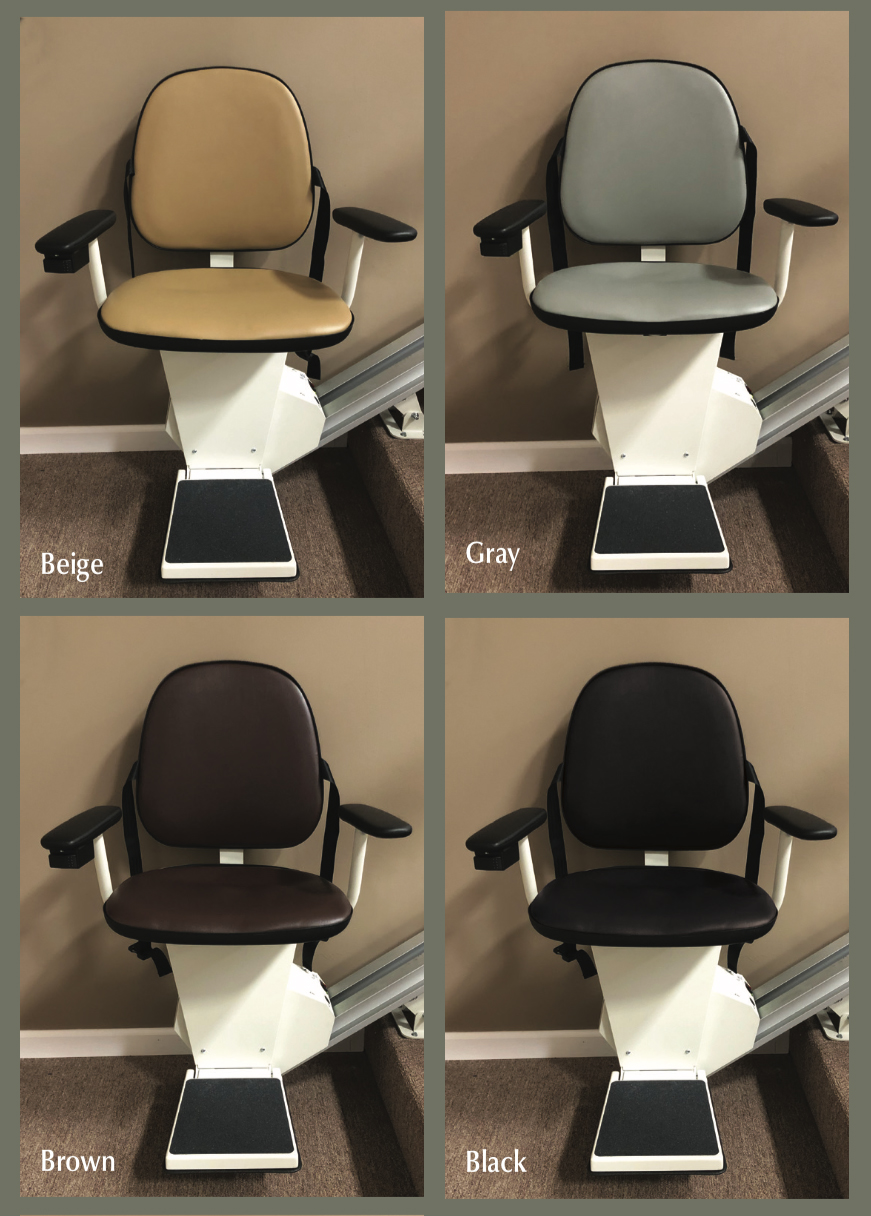 StairliftColors Choose from 4 attractive upholstery colors.