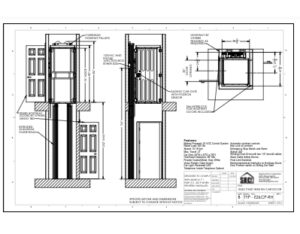TYP-EZ6CP-RH – Hoistway Straight Thru Right Gate slide - Compact