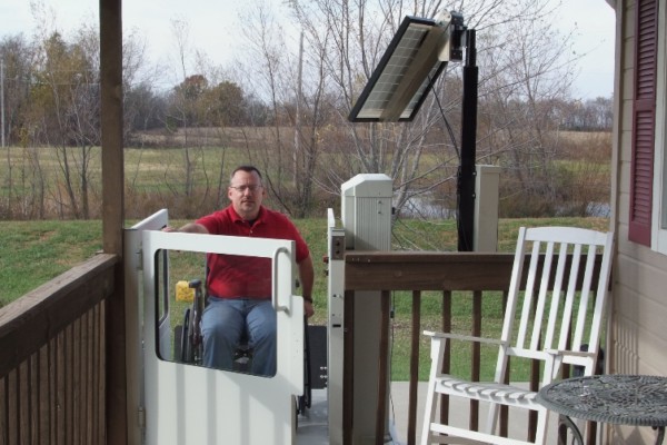 Installed Staying Home vertical platform lift